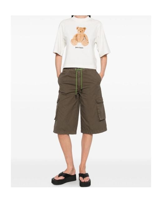 Herno Green Drawstring-Fastening Cargo Shorts