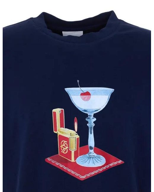 Drole de Monsieur Blue Printed T-Shirt for men