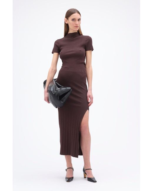 REMAIN Birger Brown Christensen Side Slit Midi Skirt