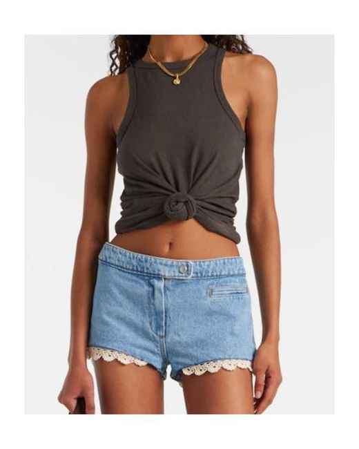 Magda Butrym Black Knotted Cotton And Silk Tank Top