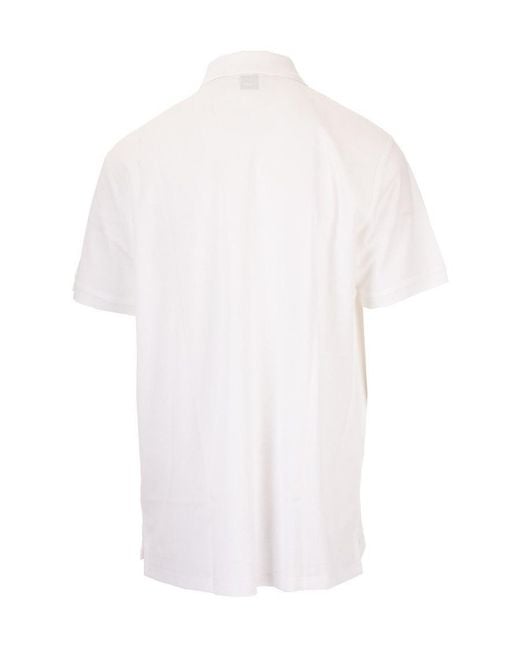 Burberry White Logo Print Piqué Polo Shirt for men