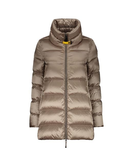 Parajumpers Brown Quilted High-Neck Coat