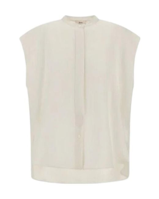 Herno White Flap-Sleeve Shirt