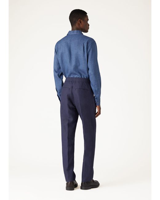 Loro Piana Blue André Long-Sleeved Shirt for men