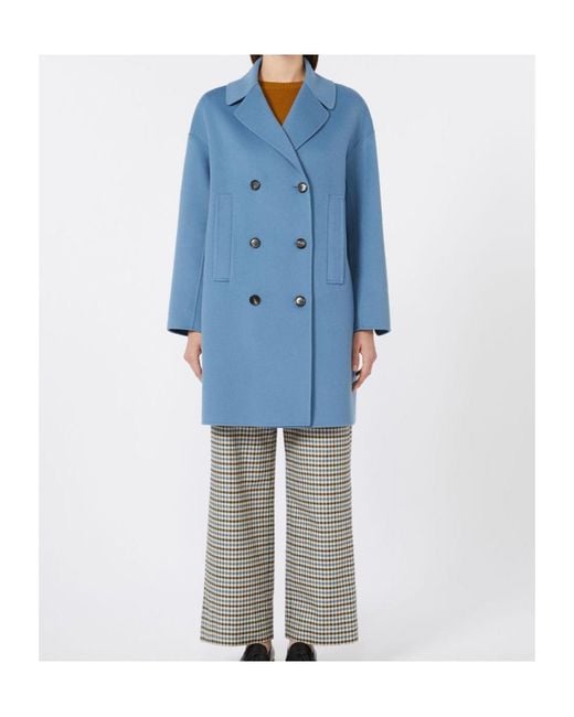 Max Mara Blue 'S Eden Double Breasted Coat