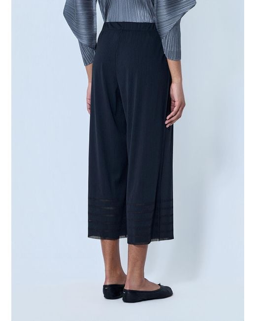 Issey Miyake Blue Pleated Wide-Leg Trousers