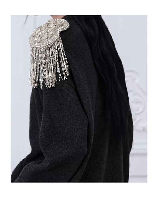 Dior Black Oversized Cardigan With Embroidered Epaulets
