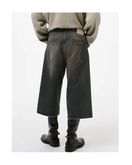 Our Legacy Gray Capri Wide-Leg Denim Shorts for men