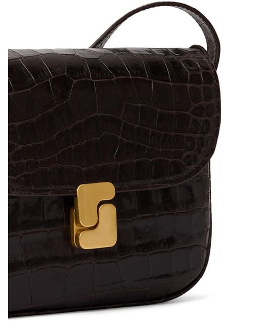 Soeur Black Mini Embossed-Leather Shoulder Bag