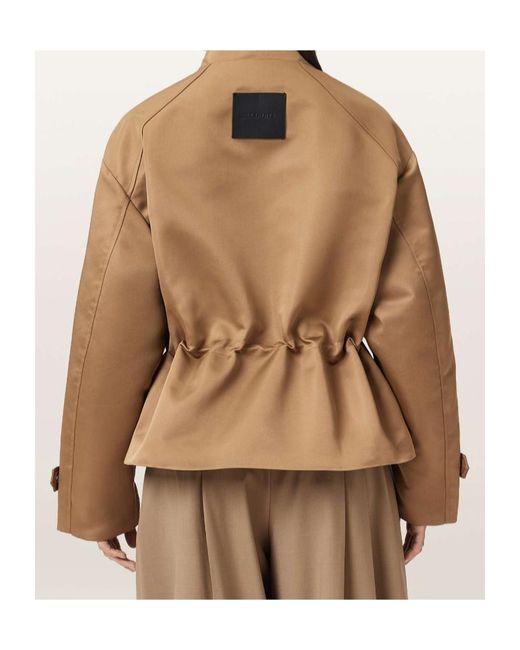 AllSaints Brown Luellah Stand-Collar Jacket
