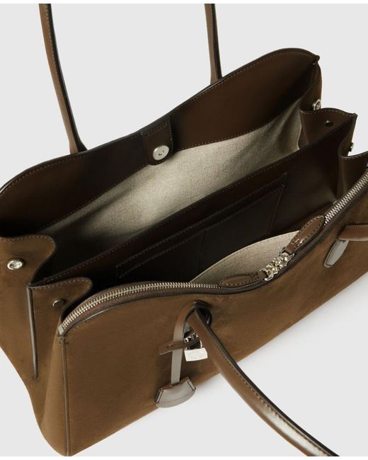 Stella McCartney Brown Ryder Padlock Detailed Shoulder Bag