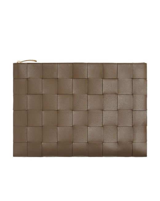 Bottega Veneta Brown Large Cassette Flat Pouch