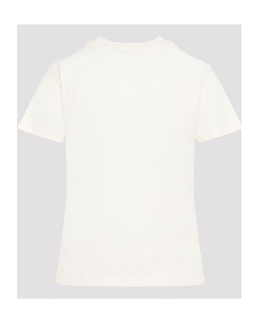 Moncler White Logo Embellished Crewneck T-Shirt