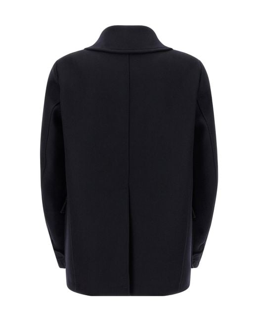 DSquared² Blue Felted Wool Caban Coat for men