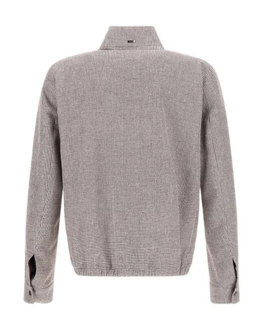 Herno Gray Houndstooth-Pattern Pocket Jacket for men