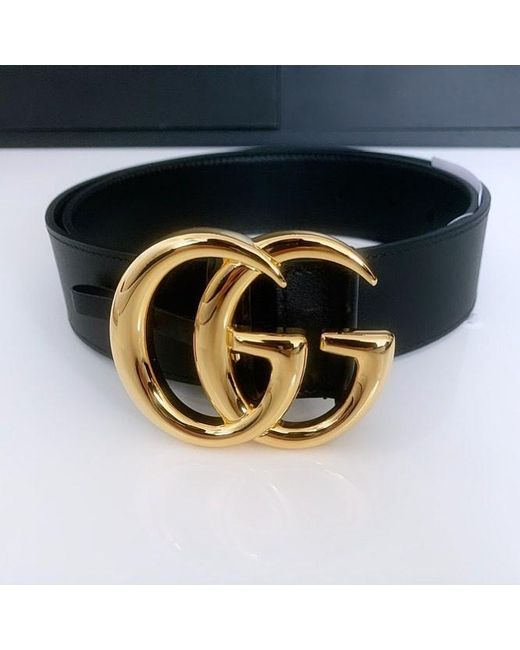 Gucci Black Gg Marmont Buckle Belt