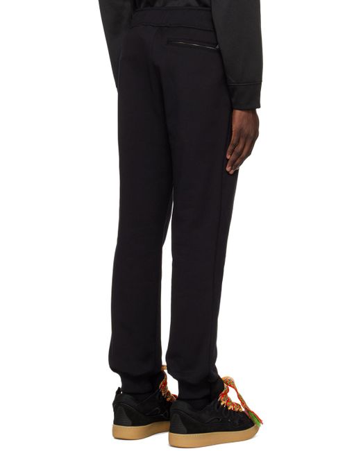 Lanvin Black Curb Woven Drawstring Track Pants for men