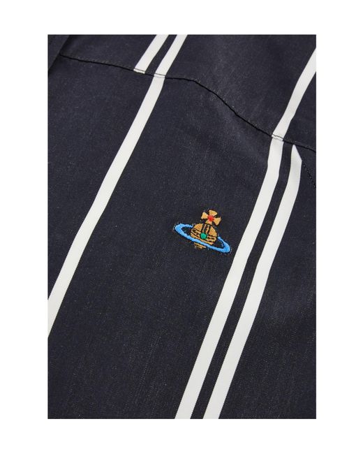Vivienne Westwood Blue Striped Long-Sleeved Shirt for men