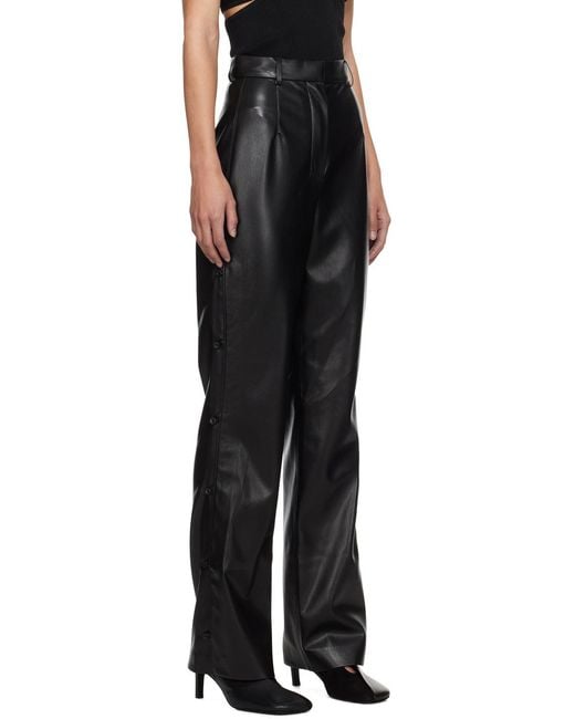 Nanushka Black Felina Straight Leg Trousers