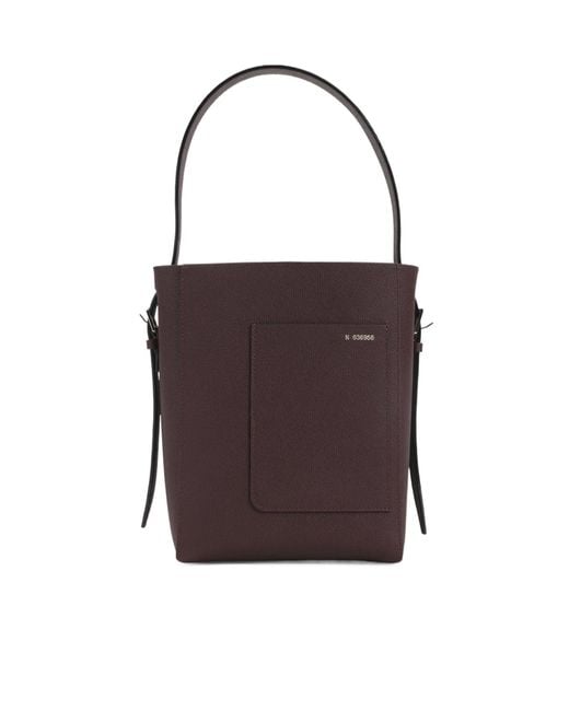 Valextra Purple Open Top Mini Bucket Bag