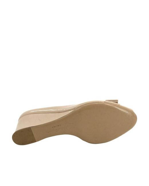 Ferragamo Metallic Logo Open-Toed Heels