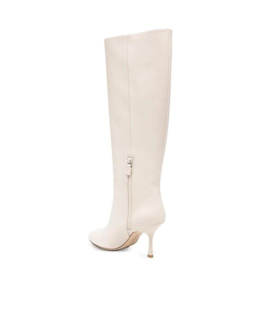 Stuart Weitzman White Round-Toe Boots