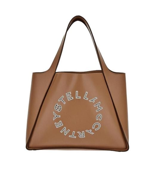Stella McCartney Brown Logo-Printed Tote Bag