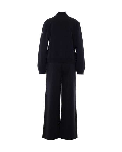 Liu Jo Blue Logo Detail Zip-Up Jumpsuit