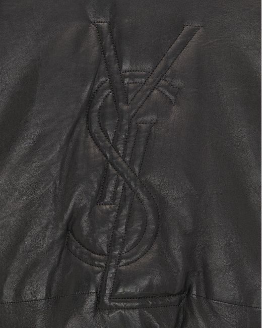 Saint Laurent Black Cassandre Puffer Jacket