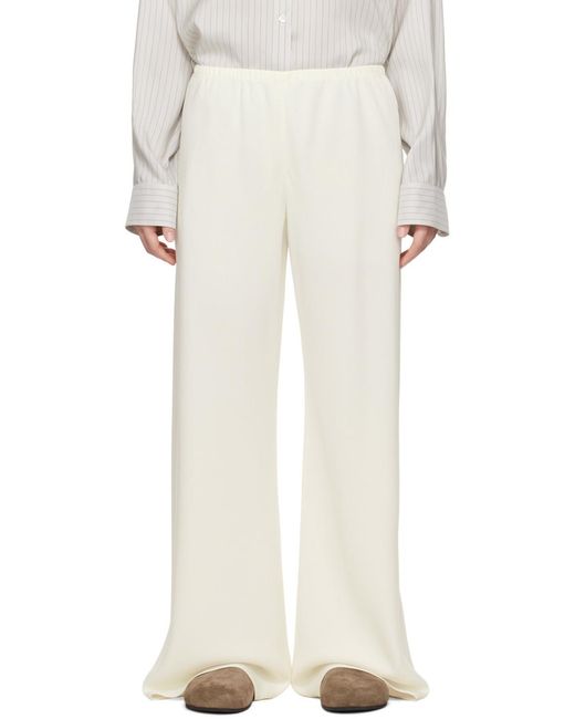 The Row White Gala Wide-Leg Trousers