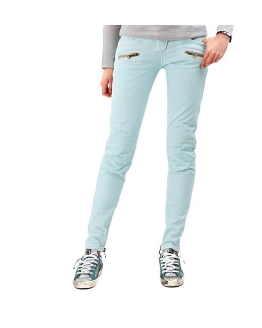 Balmain Blue Metal Zipper Jeans