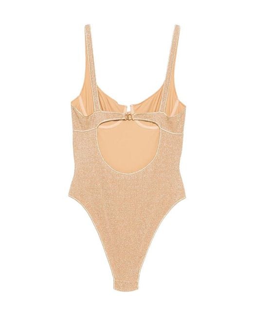 Oseree Natural Cut-Out-Detail Swimsuit