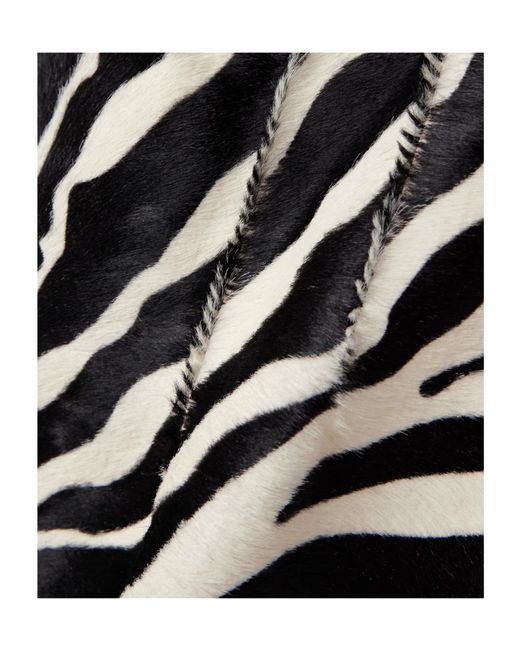 Khaite White Loxley Zebra-Print Calf Hair Midi Skirt