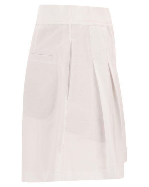 Brunello Cucinelli White Wrinkled Shorts