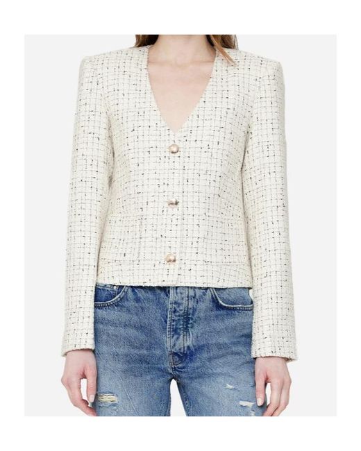 Anine Bing White Long-Sleeved Casual Jacket