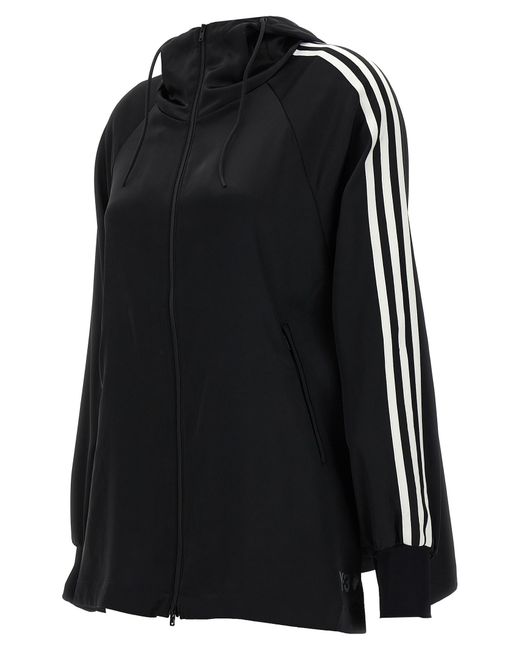 Y-3 Black Stripe Detailed Zip-Up Jacket