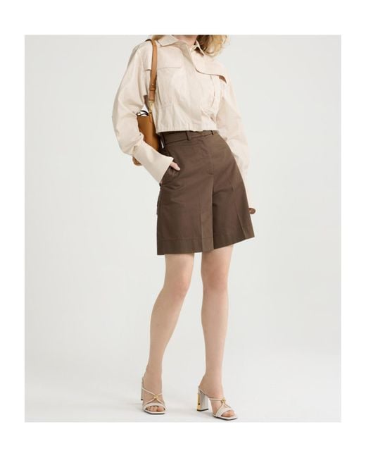 Patou Green Gabardine Bermuda Shorts