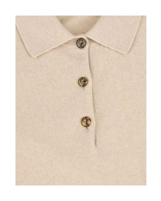 Loro Piana Natural Long-Sleeved Knitted Polo Jumper