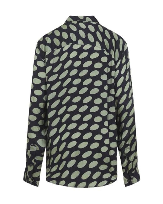 Dries Van Noten Gray Caper Oval-Print Shirt for men