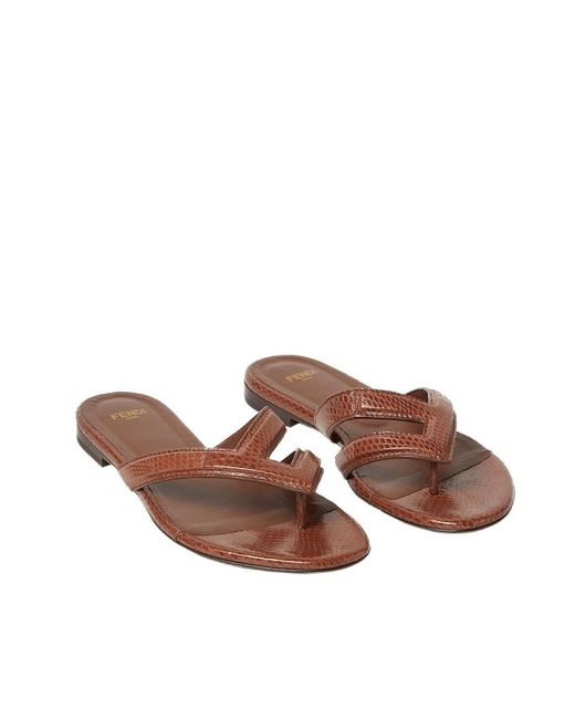 Fendi Brown Fling Flatform Flip-Flops