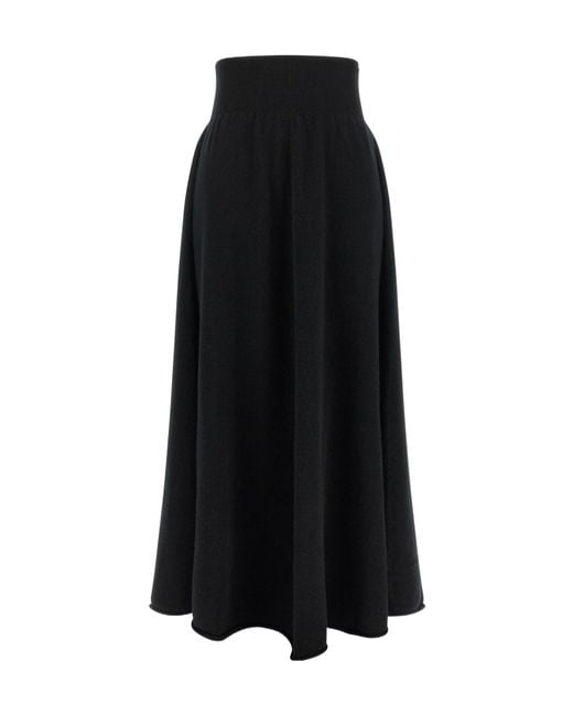 Extreme Cashmere Black Flared Skirt