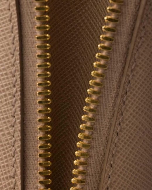 Prada Natural Zip-Up Top Handle Bag