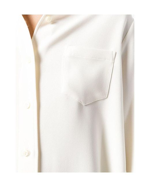 Alberto Biani White Crepe Blouse