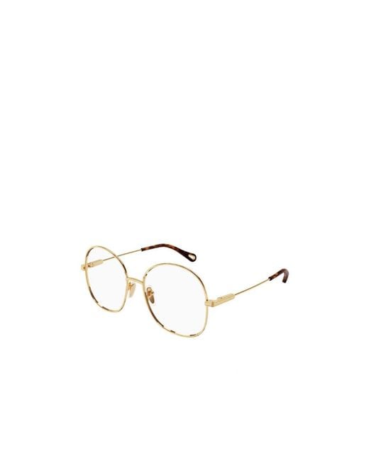 Chloé Metallic Chloé Eyewear Round-Frame Glasses