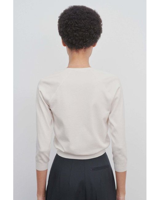 The Row White V-Neck Top