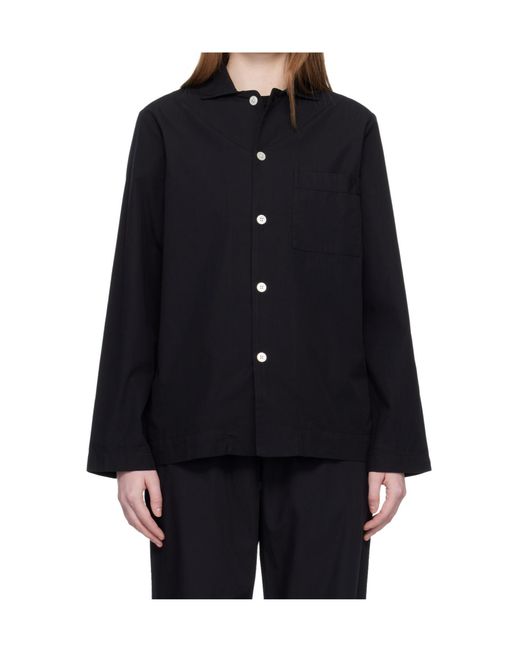 Tekla Blue Collared Pajama Shirt for men