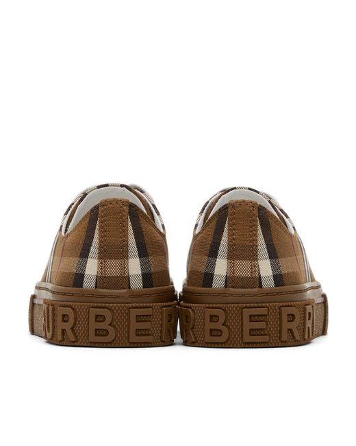 Burberry Brown Check Pattern Sneakers