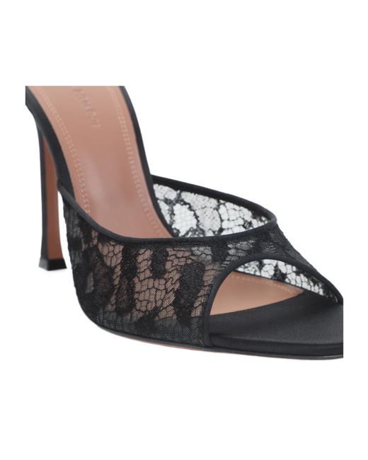 AMINA MUADDI Black Open-Toe High-Heeled Sandals