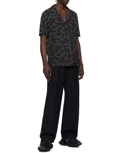 Balmain Black Short Sleeve Shirts for men