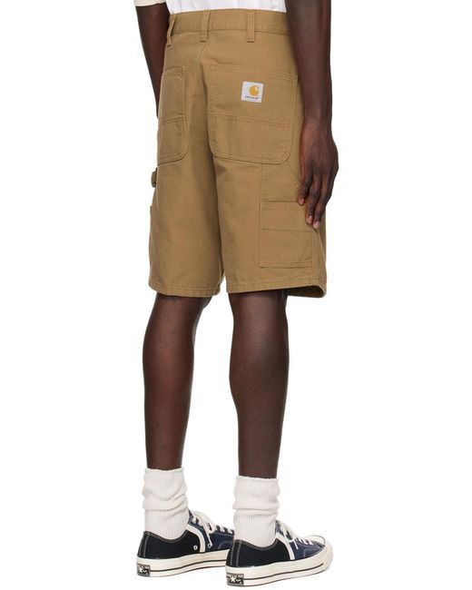 Carhartt Brown Logo Patch Chino Shorts for men